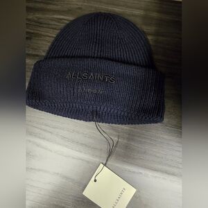 All Saints Women's Navy Knit Beanie